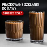 Zestaw 6 szt szklanek ryflowanych do kawy, whisky, grube szkło 300ml SZK225ZESTAW6 - obrazek 5