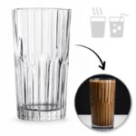 Zestaw 6 szt szklanek ryflowanych do latte, drinków, wysoka, 320ml SZK223ZESTAW6 - obrazek 2