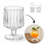 Zestaw 6 szt szklanek ryflowanych na nóżce do deserów, drinków 250ml SZK226ZESTAW6 - obrazek 3