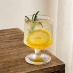 Zestaw 6 szt szklanek ryflowanych na nóżce do deserów, drinków 250ml SZK227ZESTAW6 - obrazek 4