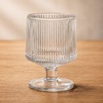 Zestaw 6 szt szklanek ryflowanych na nóżce do deserów, drinków 250ml SZK227ZESTAW6 - obrazek 5