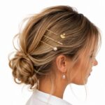 Zestaw 8 sztuk Eleganckich złotych wsuwek do włosów SP205 - obrazek 5